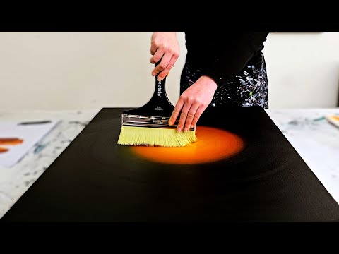 Golden Hour Glow Botanical | Beautiful Acrylic Painting Technique