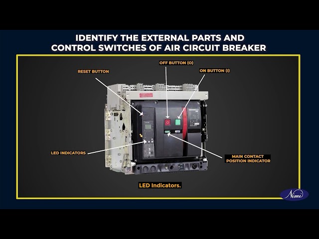 Identify the parts of circuit breaker, check its operation