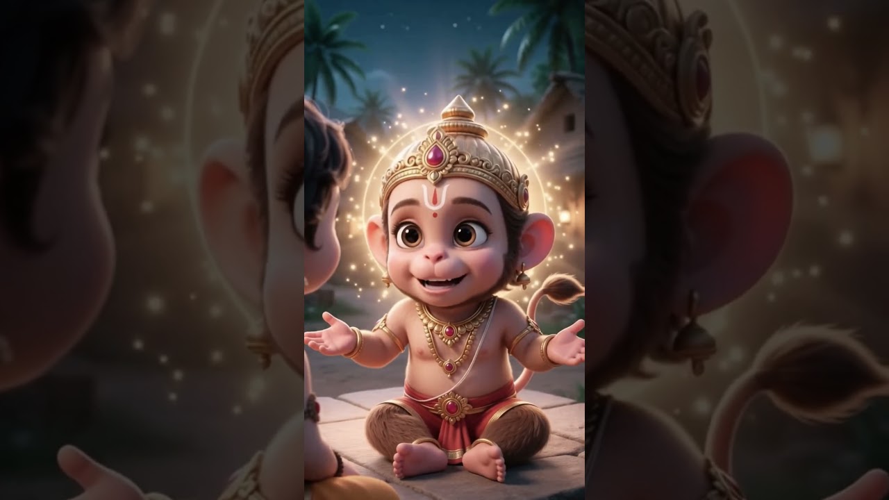 👉 जब बालक ने चाँद को रसगुल्ला समझ लिया 😂🚩 | बाल हनुमान #short #animation#HanumanJi #BhaktiShorts