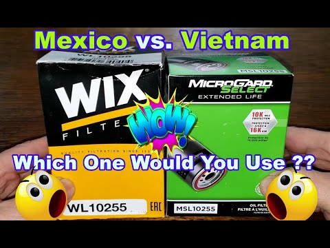 Wix Oil Filter WL10255 Cut Open vs. Microgard Select Oil Filter MSL10255 Cut Open