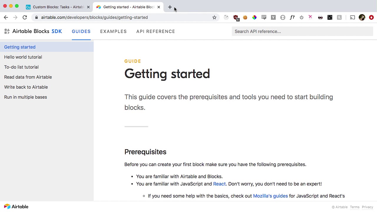 Getting Started with Airtable Custom Blocks development
