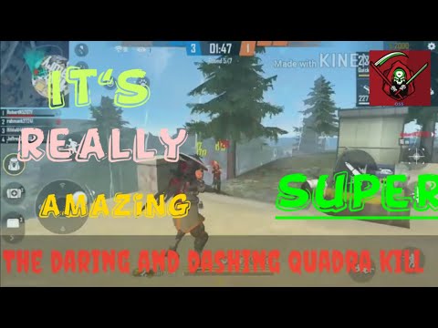 An amazing   quadra kill in free fire//with mp5 // with out  any  skin