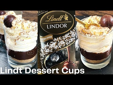 No Bake Lindt Dessert Cups| Lindor Extra Dark Chocolate Dessert Cups|Just 5 ingredients easy dessert