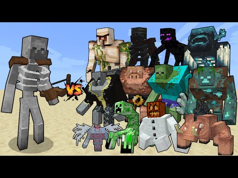 Mutant Skeleton vs Mutant Creatures in Minecraft - Epic Mob Battle!