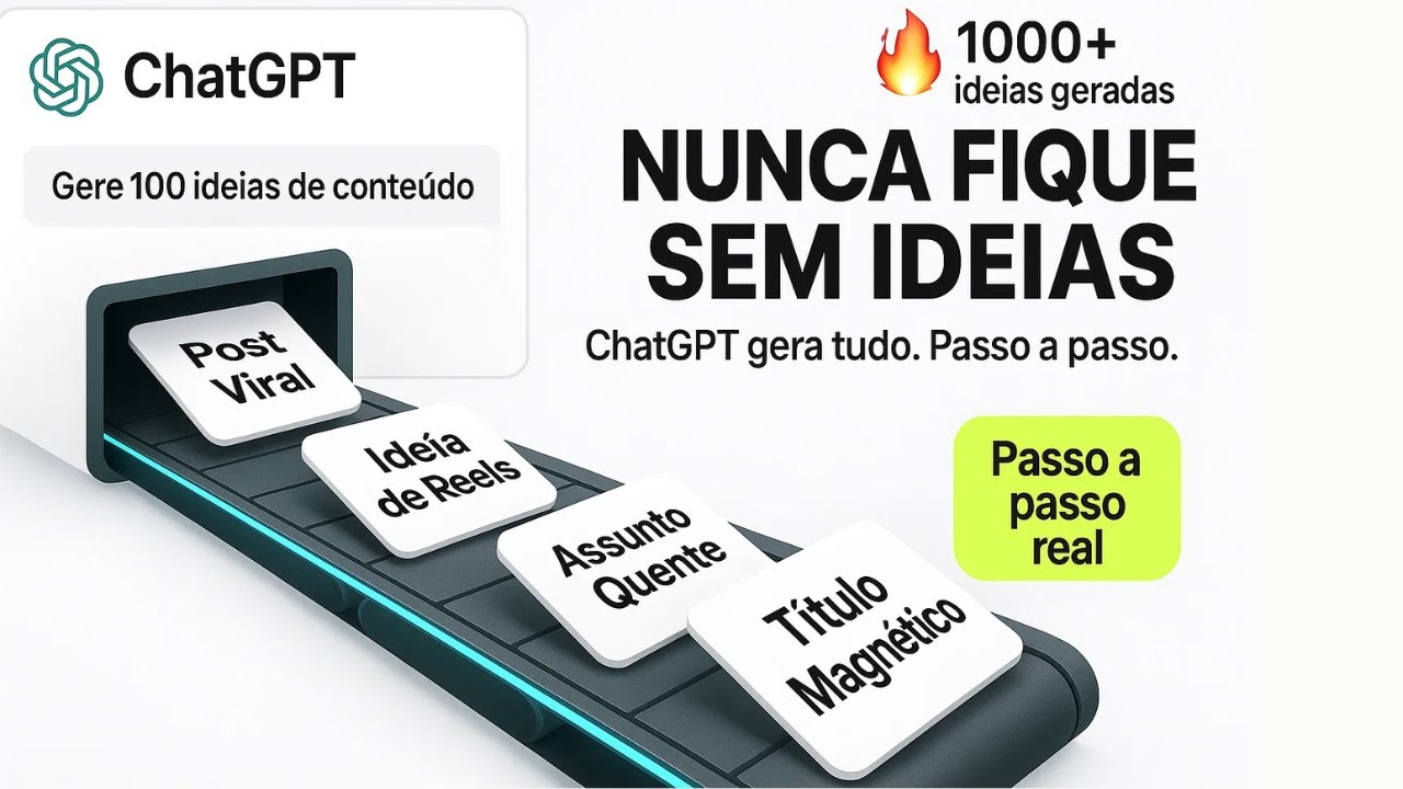 Como Criar Conteúdo Ilimitado Com ChatGPT  - Passo a Passo Para Nunca Ficar Sem Ideias.