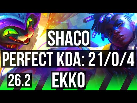 SHACO vs EKKO (JGL) | Perfect KDA: 21/0/4 | KR Master | 26.2