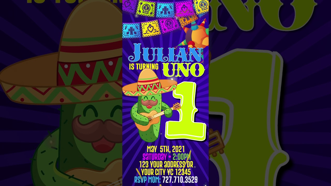 No Time To Siesta - Time to Fiesta - Birthday Video Invitation