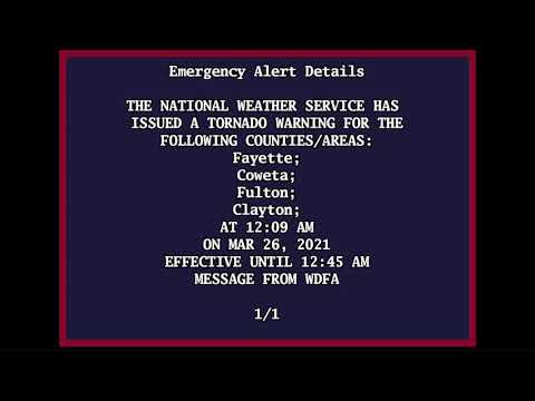 EAS Recreation #1: Newnan, GA Tornado Emergency