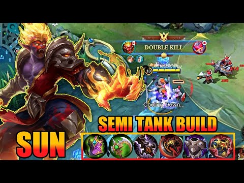 SUN SEMI TANK BUILD 🔥 BEST BUILD TOP GLOBAL SUN=MLBB