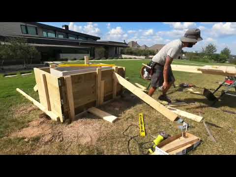 Building a board form concrete address/planter box