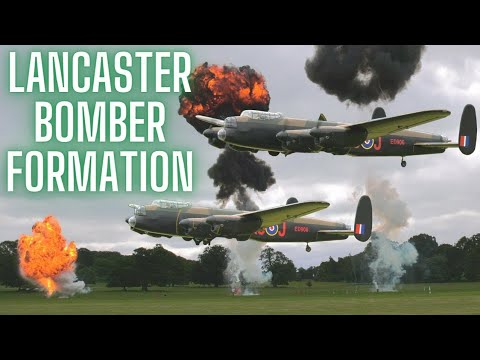 EXPLOSIVE !!! Avro Lancaster Formation | Weston Park Model Airshow