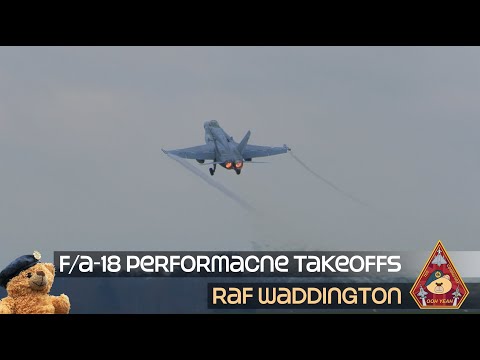 TWO F/A18 HORNET PERFORMANCE TAKEOFFS RAF WADDINGTON • FINNISH AIR FORCE EX. COBRA WARRIOR 23