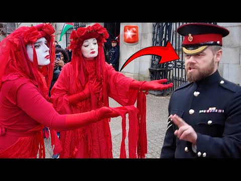 Red Rebels STORM Horse Guards London — Police & Soldiers STEP IN