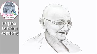 How to draw  Mahatma Gandhi step by step