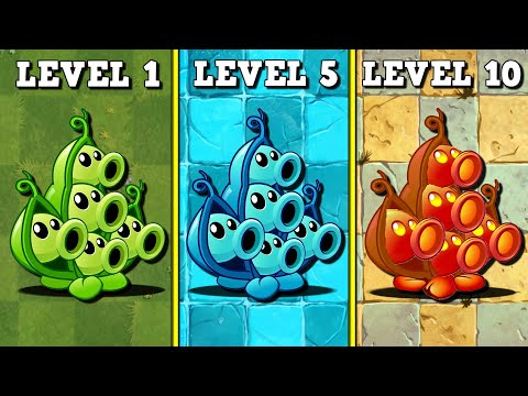 Every PEA & Other Plants LEVEL 1 vs MID vs MAX - Who Will Win? - PvZ 2 Plant vs Plant