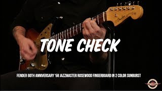 Video thumbnail for TONE CHECK:  Fender 60th Anniversary ‘58 Jazzmaster Rosewood Fingerboard in 2 Color Sunburst by Cream City Music