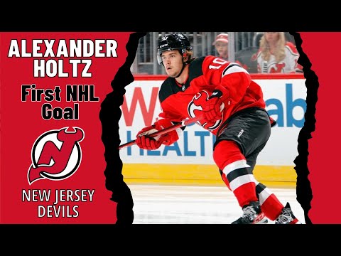 Alexander Holtz #10 (New Jersey Devils) first NHL goal Oct 13, 2022