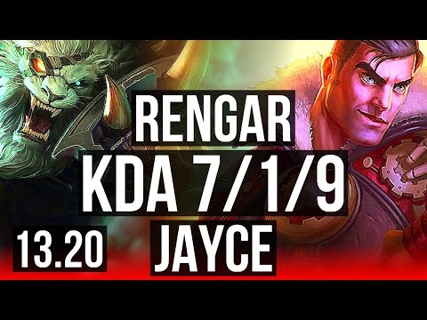 RENGAR vs JAYCE (TOP) | 3.4M mastery, 7/1/9, 900+ games | EUW Grandmaster | 13.20