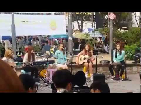 141005 Cube Girls (CLC) - 'On Rainy Days' @ Hongdae Playground