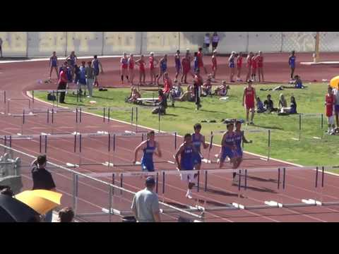 J Rubio   4/20/16 VarB 110m Hurdles (Lane 6) (1st Place) (14.82) at Fountain Valley