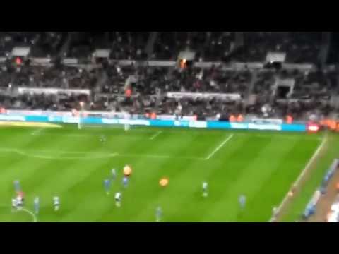 Newcastle fan invades the pitch and attacks a Leeds player!!!!!