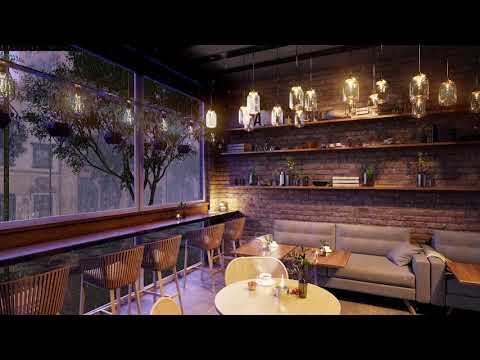 Cozy Coffee Shop Ambience 10 Hours - Relax Jazz and Rain Sounds Background to Chill Out