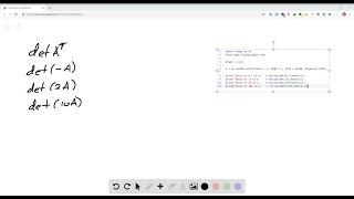 Download the video "[M] Construct a random 4 ×4 matrix A with integer entries between -9 and 9, and compare det A…"