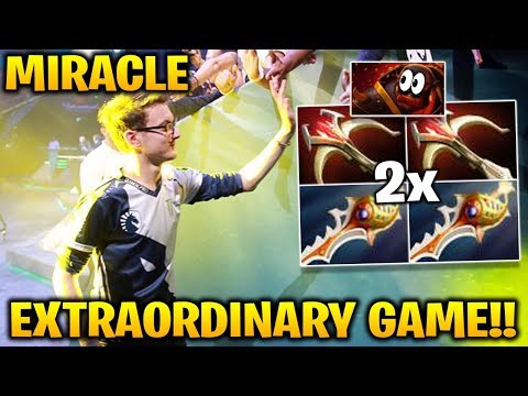 MIRACLE EXTRAORDINARY High Rank 2x Rapier! Intense Close Game of Dota 2