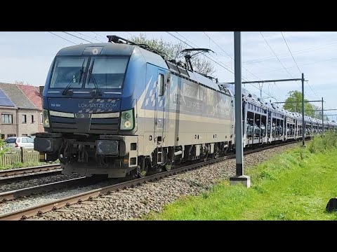 Treinen in Tienen Ezemaal en warsage (+Klaxons) 12/04/2024