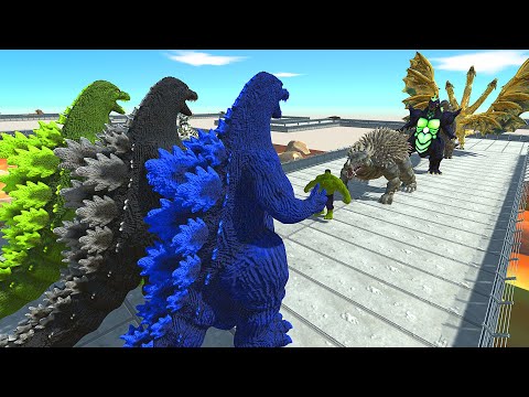X3 HEISEI GODZILLA LAVA DEATH RUN - Animal Revolt Battle Simulator