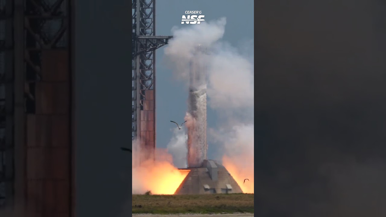 Starship Booster Fires Up 33 Engines! #spacex #starship #space #rocket