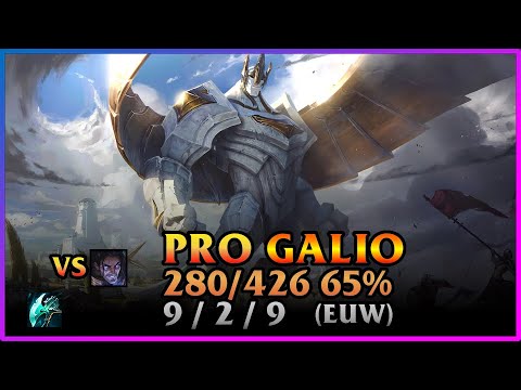 PRO Galio Replay Played 280 65% games [NPC mid] | KDA 9 / 2 / 9 MID GrandMaster (EUW)