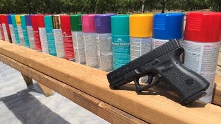 GLOCK 19 VS SPRAY PAINT - SHOOTING SPRAY PAINT WITH 9MM
