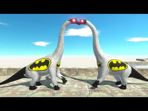 BATMAN BRACHIOSAURUS vs BATMAN BRACHIOSAURUS DEATH RUN - Animal Revolt Battle Simulator ARBS