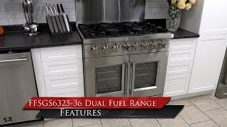 Forno Massimo 36-Inch Freestanding French Door Dual Fuel Range, 6 Burners, True Convection Oven Stainless FFSGS632536 Picture