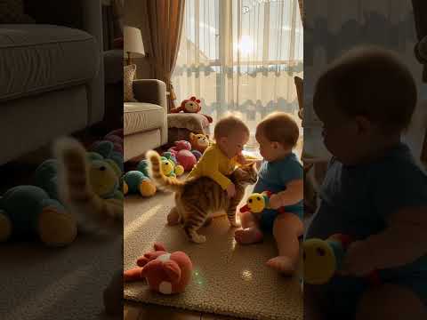 Babies with cat #baby #babyboy #cat #cats