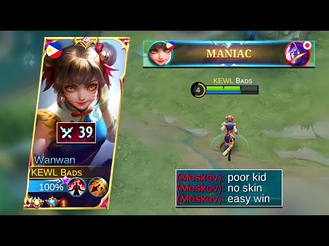 WANWAN NO SKIN CHALLENGE ( 39 KILLS! ) - ENEMY LAUGHED AT ME AND THIS HAPPEN!! - MLBB