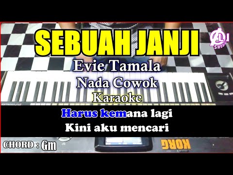 SEBUAH JANJI Karaoke Evie Tamala Nada Cowok | Cover Korg Pa3X Lirik & Chord