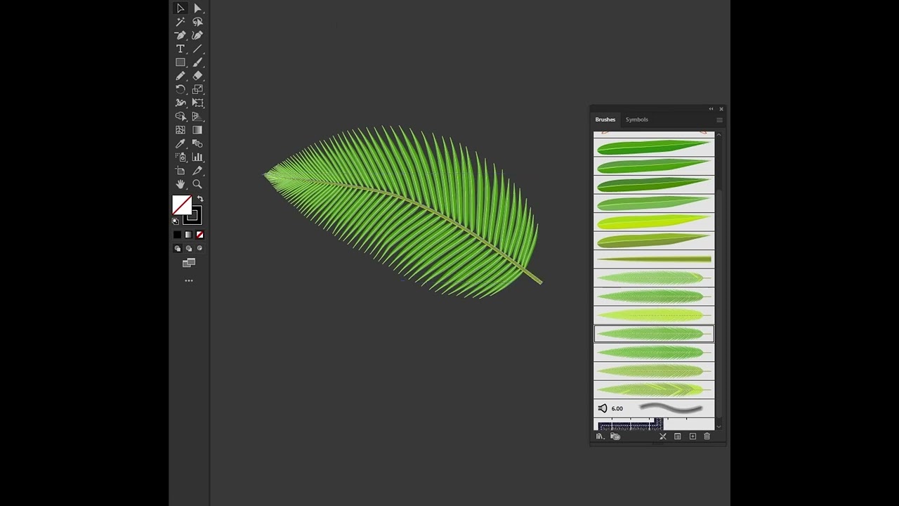 Tropical Foliage: Coconut Leaf Illustrator Brush Pack