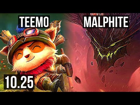 TEEMO vs MALPHITE (TOP) | 2600+ games, 2.2M mastery, 8/3/8 | EUW Diamond | v10.25