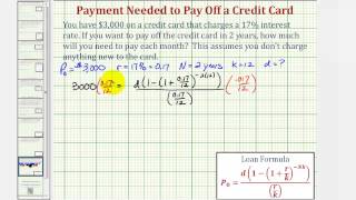Ex: Determine a Monthly Payment Needed to Pay Off a Credit Card