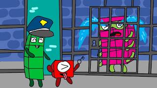 Octonaughty cries in prison - Numberblocks fanmade coloring story