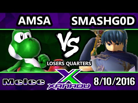 S@X 162 - VGBC | aMSa (Yoshi) Vs. SmashG0D (Marth) SSBM Losers Quarters - Smash Melee