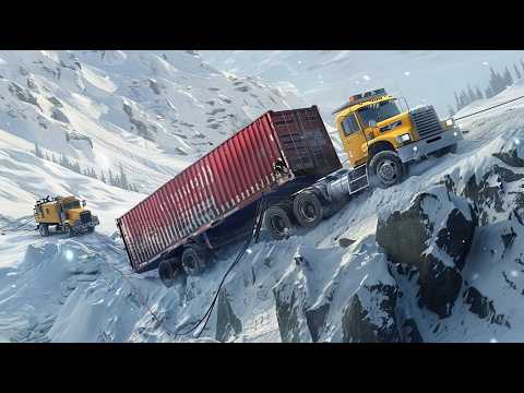 Extreme Truck Recoveries in Russia’s Harsh Winter – Tow Trucks Battle Ice, Snow, and Mud