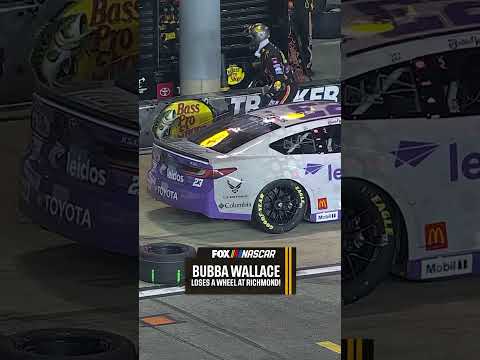 A tough break and a lost tire for Bubba Wallace at Richmond 😬 #NASCAR #tire