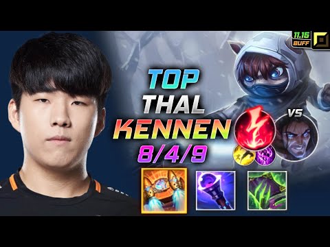 Thal Kennen TOP vs Sylas - 트할 탑 케넨 템트리 룬 벨트 감전 ケネン Кеннен 狂暴之心 凱能 - LOL KR 11.15
