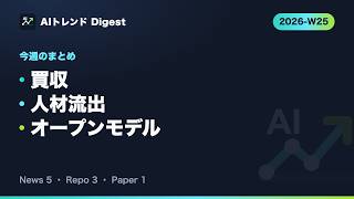 週次AIニュース 2026-W25