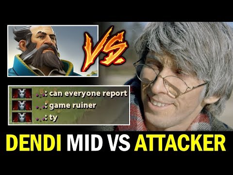 when DENDI mid vs ATTACKER — 7.24 Favourite Hero vs Best Kunkka Dota2