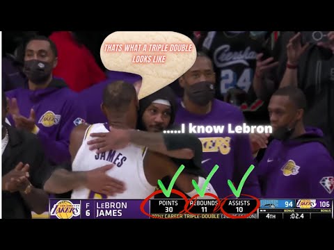 Lebron james shows what a triple double looks like vs orlando magic