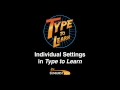 Type To Learn Training Individual Settings